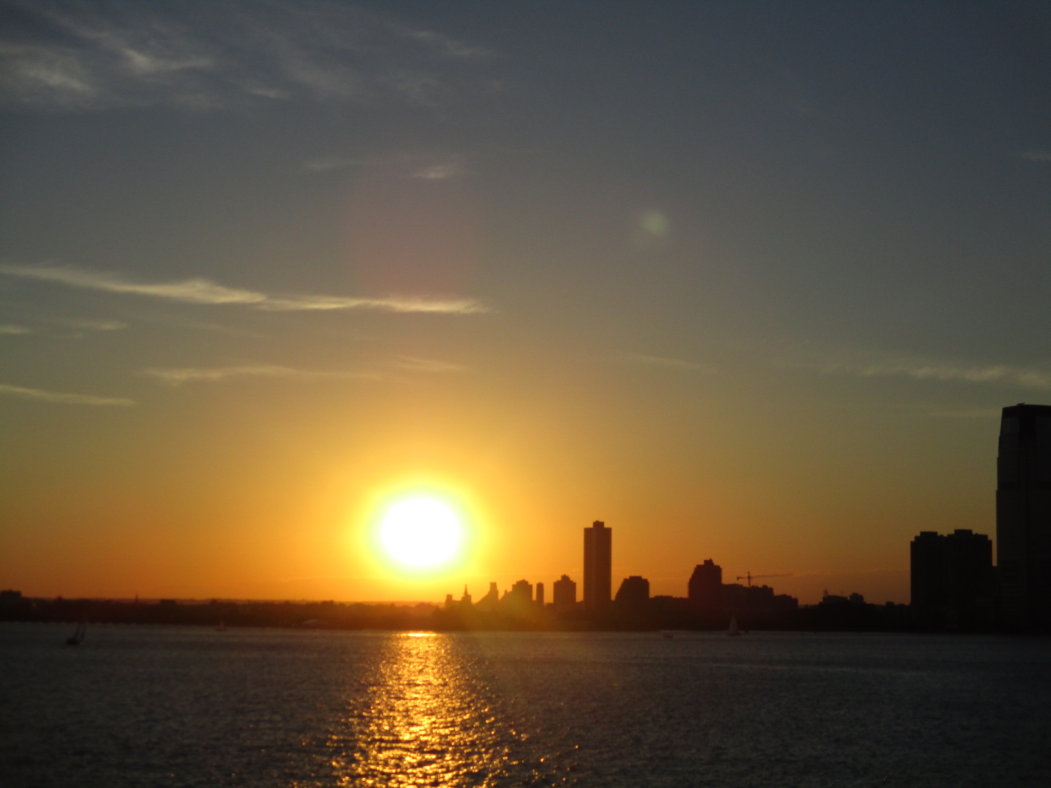 sunset over NY and NJ